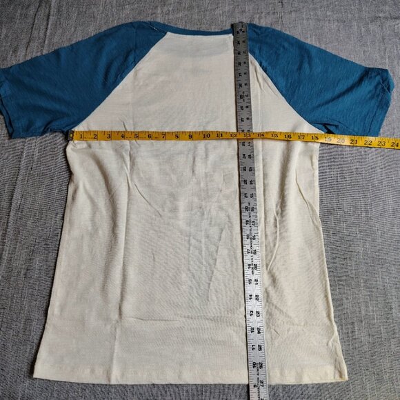 Walt Disney World Raglan T-Shirt White Blue Retro Park Life Logo - Picture 8 of 11